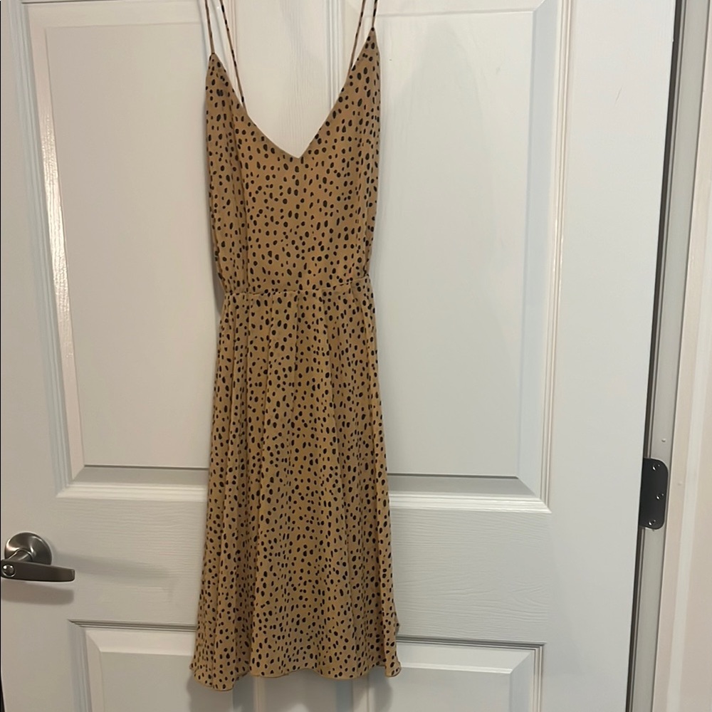 Brown Tan Sleeveless Midi Sundress for Casual Resort Wear